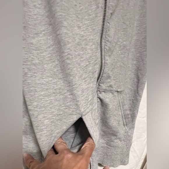 GAP Light Gray Cotton Zip-Up Hoodie Vest Winter Cotton Casual Activewear Gym - Picture 4 of 7